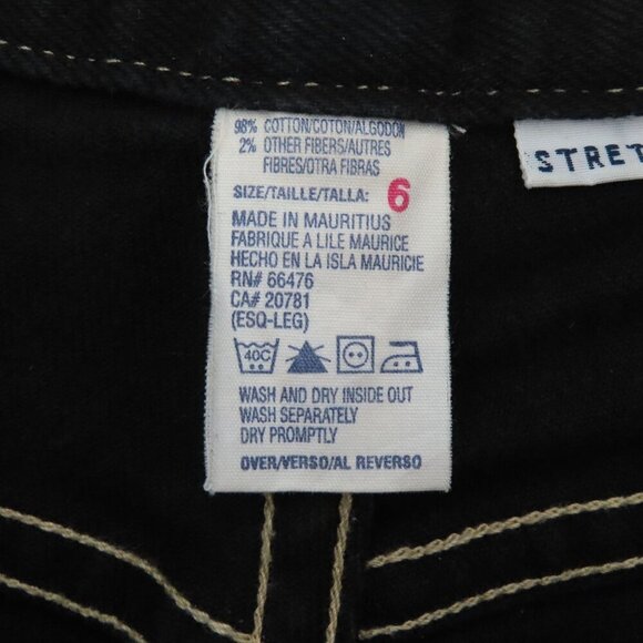 VTG Tommy Hilfiger Women 6 Black Cotton Blend Denim Jeans Embroidered Pocket - Picture 8 of 12